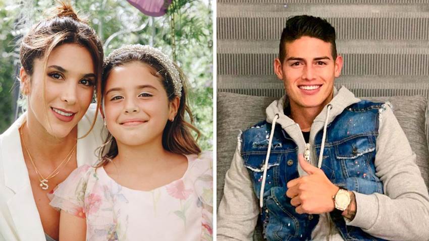 James Rodríguez y Daniela Ospina de nuevo juntos en una reta de basquetbol con su hija Salomé