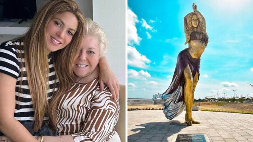 El lindo detalle que la mamá de Shakira tuvo con el escultor de la estatua de la cantante