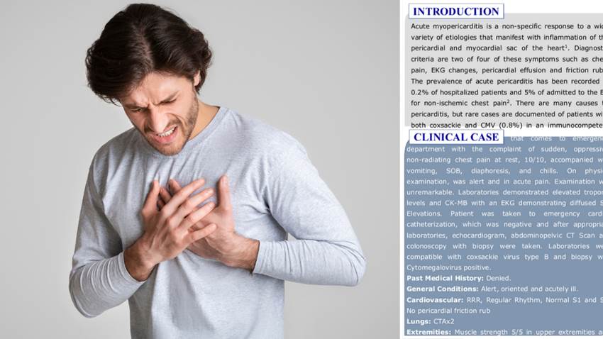 Dolor de pecho agudo culmina con diagnóstico de cáncer y varias etiologías virales