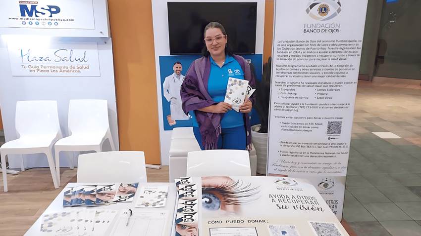 Banco de Ojos del Leonismo Puertorriqueño educa a boricuas sobre la donación de córneas en Plaza Salud