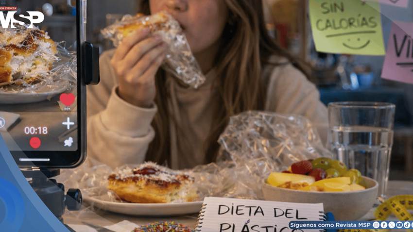 Reto viral invita a masticar comida envuelta en plástico para 