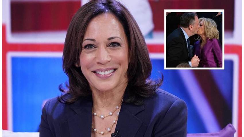¿Qué dijo Kamala Harris cuando le preguntaron por el comentado beso entre su marido y Jill Biden?