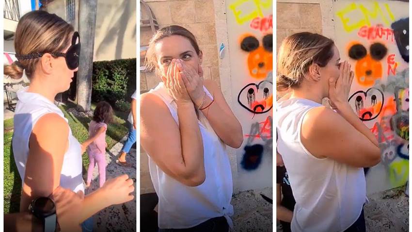 La reacción de Jacky Bracamontes al ver el grafiti que sus hijas ¡hicieron en su casa!