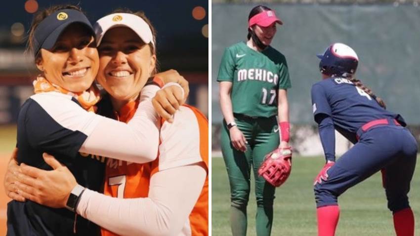 Las atletas de softbol que están comprometidas, pero se enfrentaron en los Juegos Olímpicos