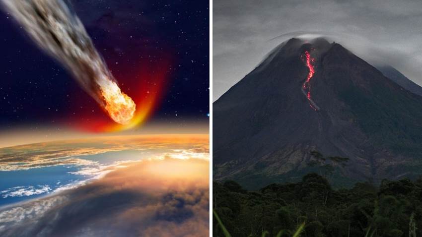 El video de un meteorito cayendo dentro de un volcán nos dejó impactados: salió una luz verde
