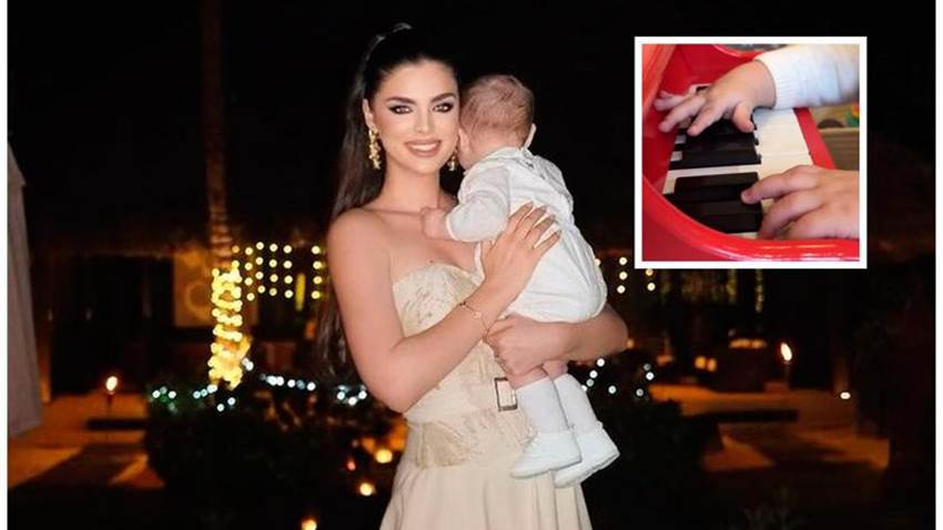 ‘Marquitos’, el bebé de Nadia Ferreira y Marc Anthony, va tras los pasos de su papá en la música