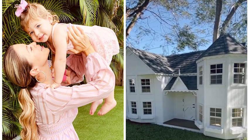 Ximena Duque sorprende a su hija con una espectacular casita de juegos a su tamaño
